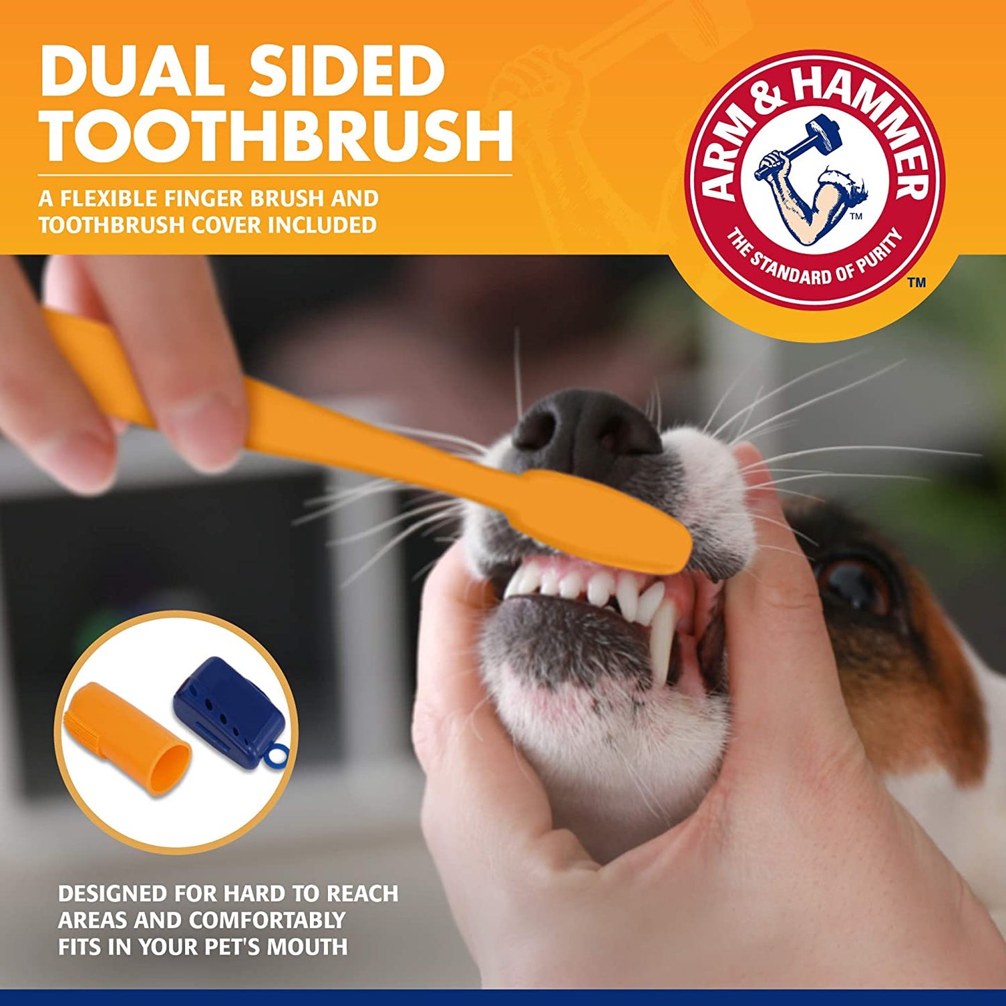 for Pets Tartar Control Dog Dental Care Kit, Banana Mint Flavor Toothpaste with Baking Soda, Double-Sided Toothbrush and Finger Brush Included, 2.5 Oz, 3-Piece